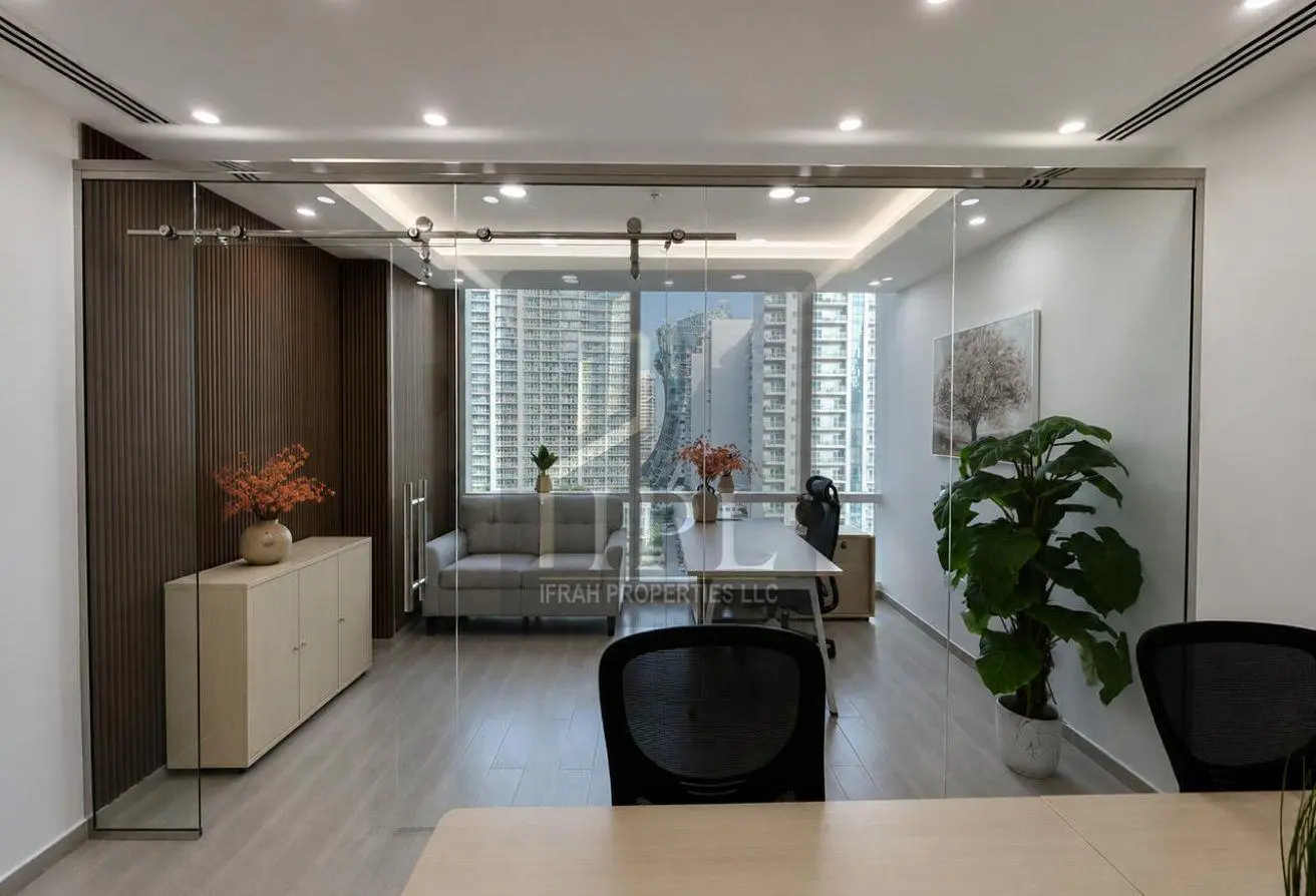 Fully furnished office with glass partition for rent in Tamani Arts Tower