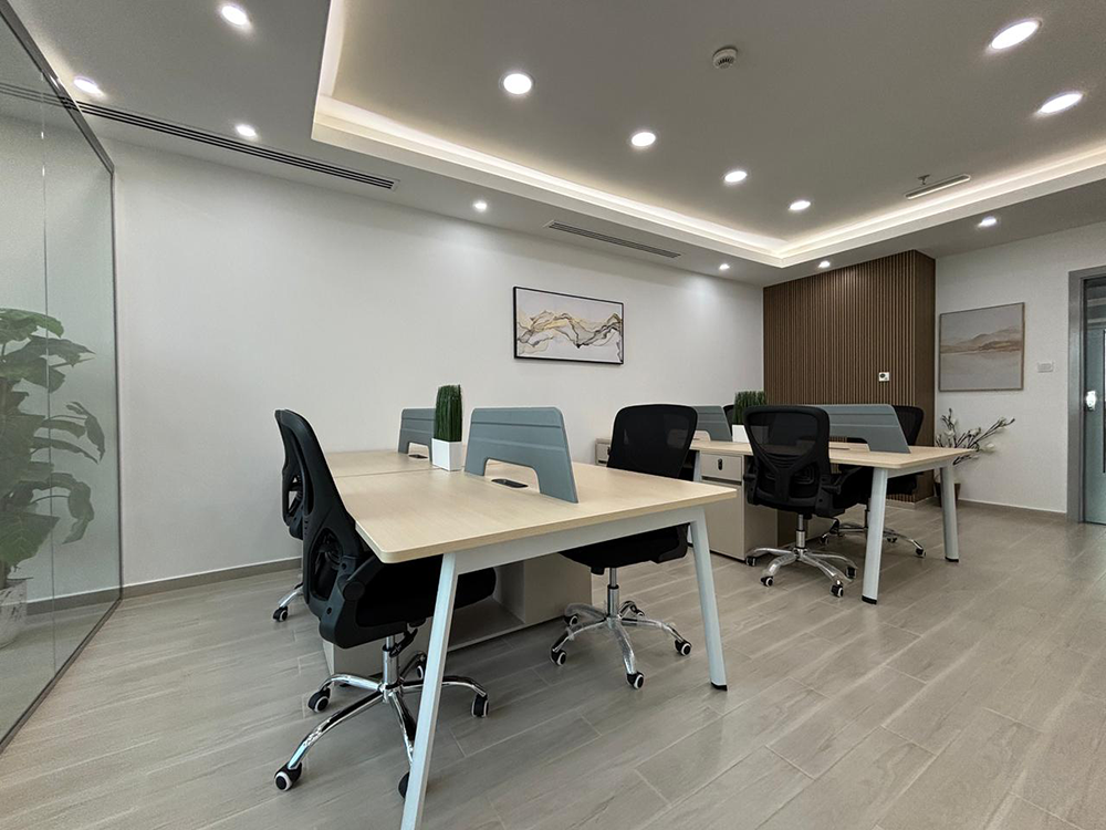 Fully furnished office space with glass partitions in Tamani Art Tower, Business Bay