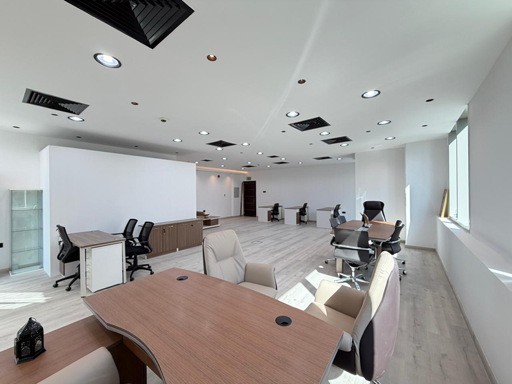 Reception area with modern furniture
