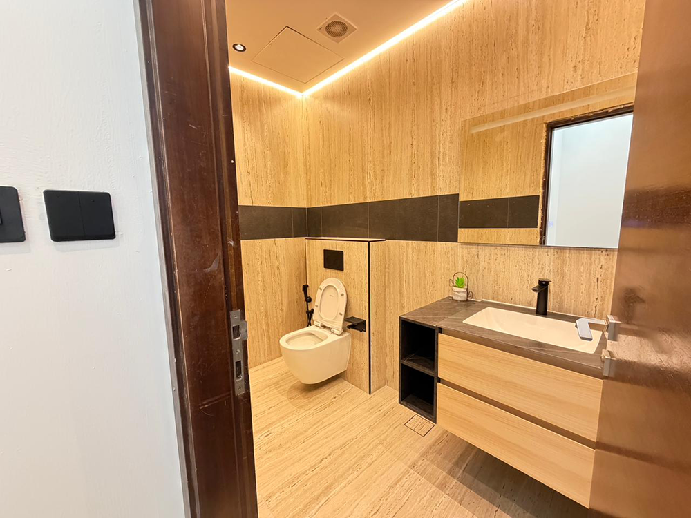 Modern commercial interior with premium finishes