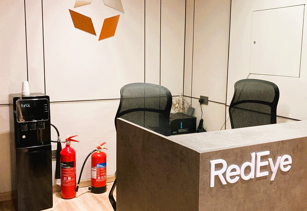 Professional meeting area with seating